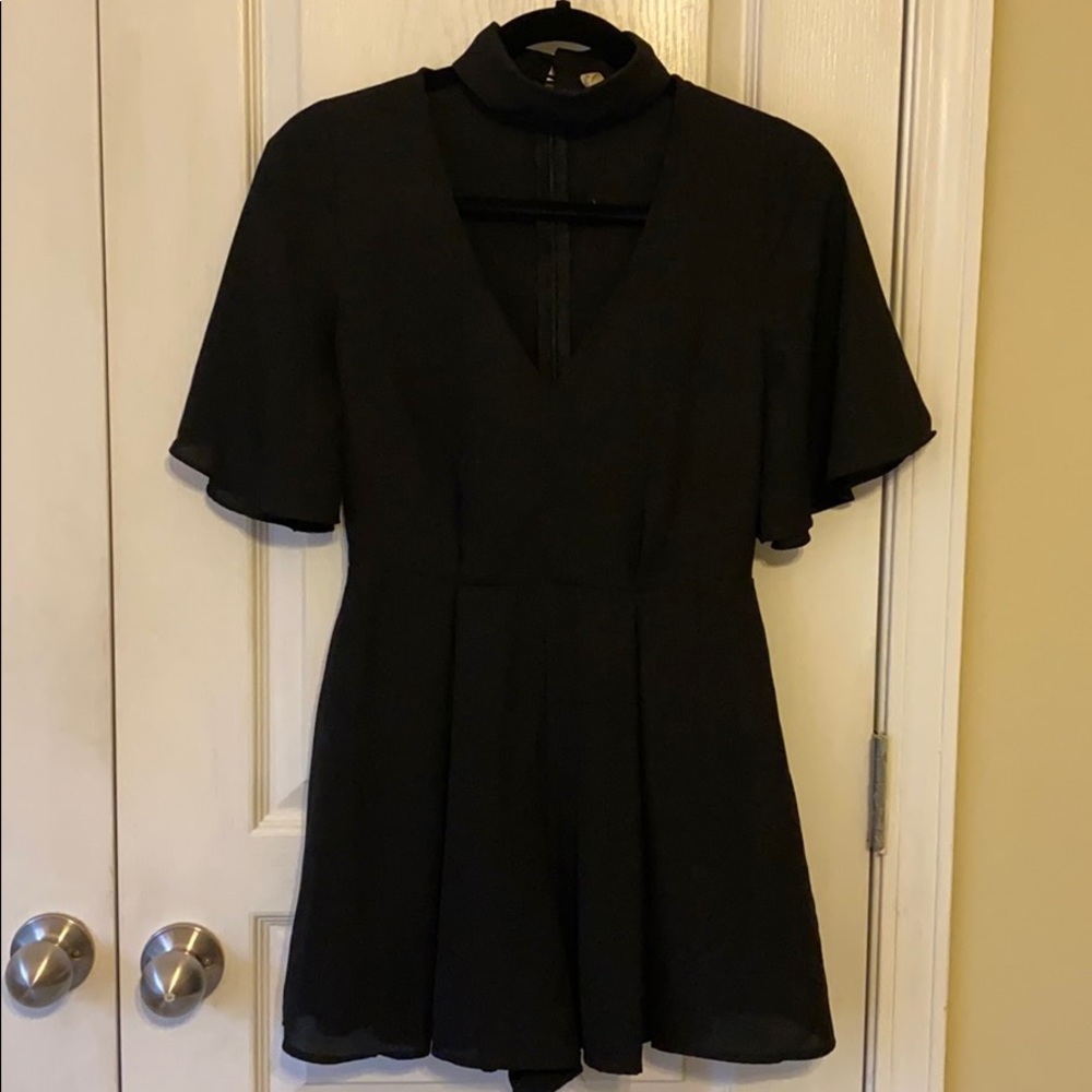 Fringe black romper